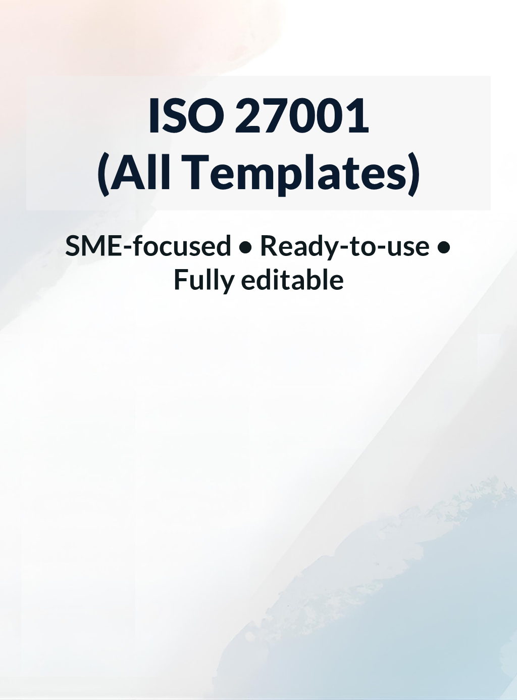 Explore ready-to-use, fully editable ISO 27001 templates for SMEs, startups, and lean teams. Streamline ISMS setup with practical, easy-to-use tools.