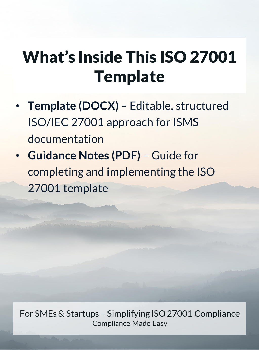 ISO 27001 ISMS Manual template, editable DOCX file, step-by-step guidance, traceability, supports ISO/IEC 27001 audit
