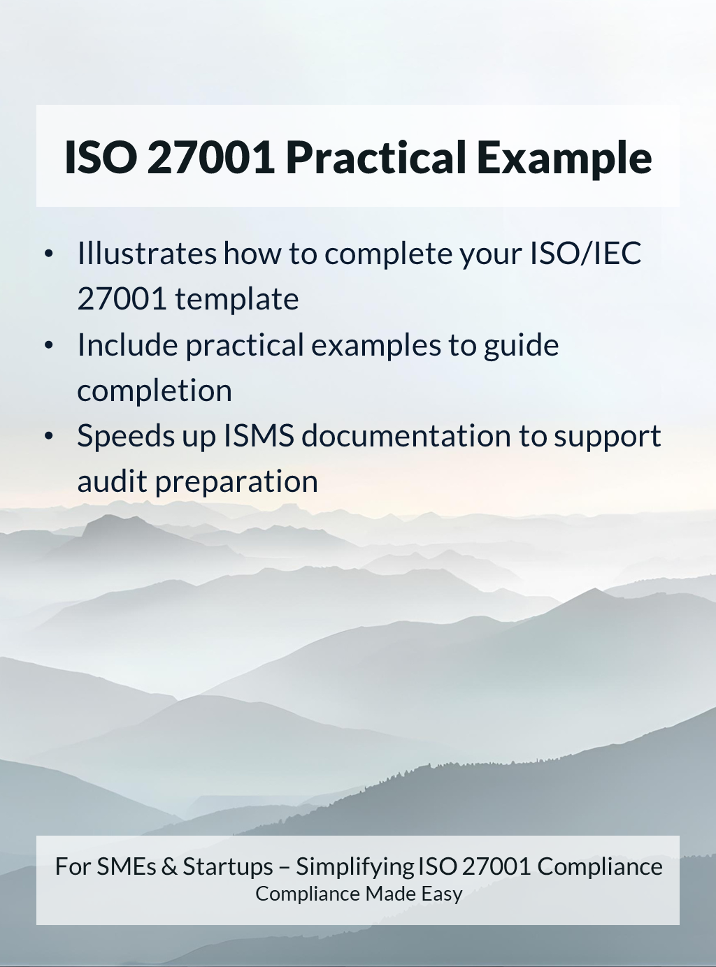 ISO 27001 Risk Register (ISMS) practical example, shows how to complete template, supports ISMS documentation for SMEs and startups