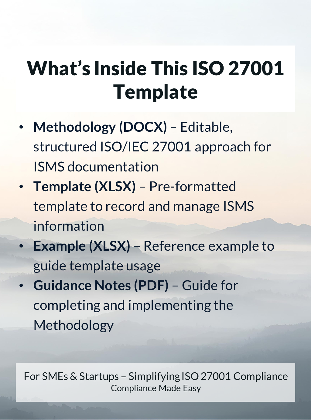 ISO 27001 Risk Register (ISMS) template, editable DOCX and XLSX, step-by-step guidance, traceability, supports ISO/IEC 27001 audit